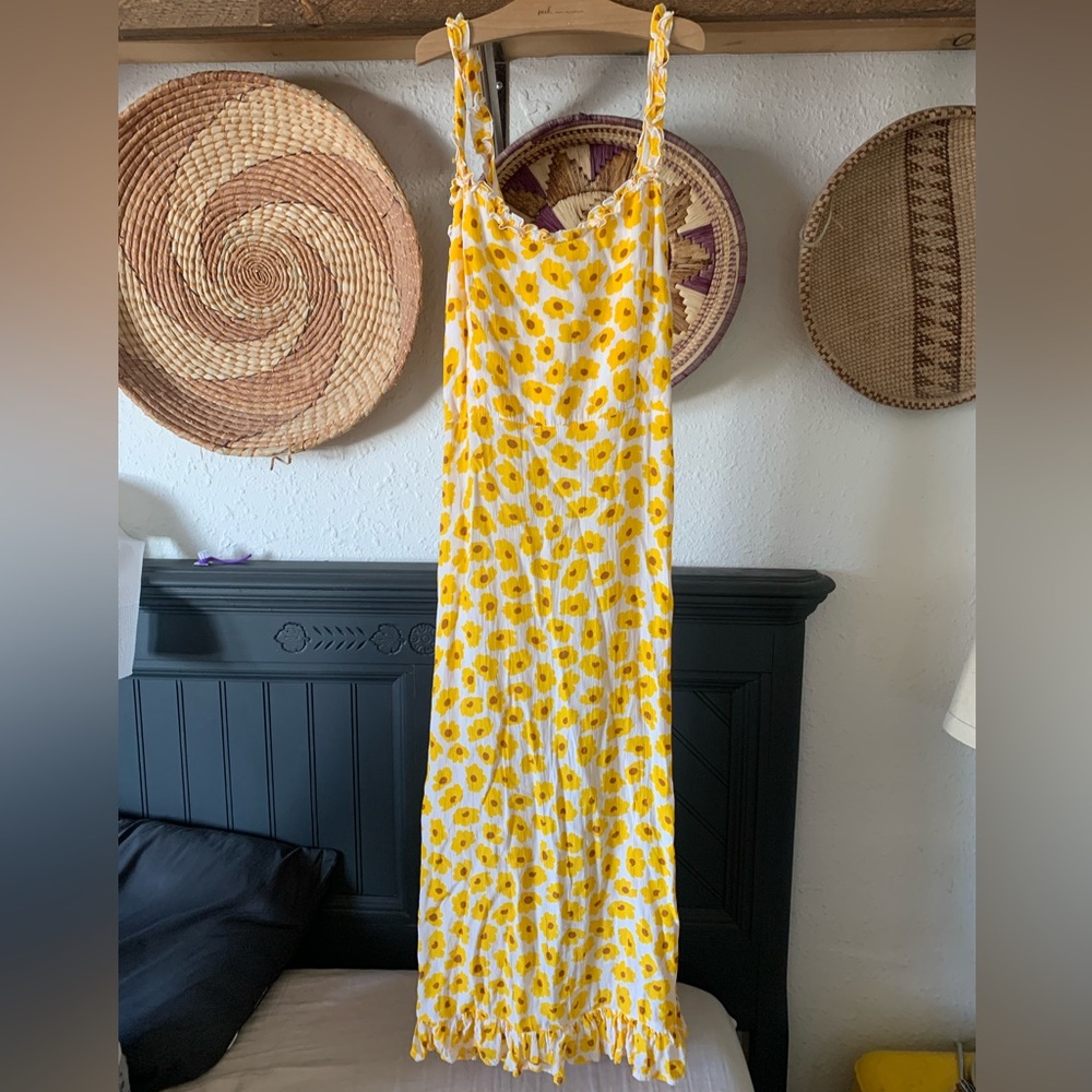Faithfull the Brand Yellow Floral Maxi Dress